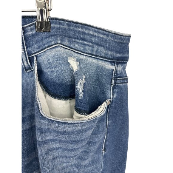 Judy Blue Distressed Cropped Skinny Jeans W/ Frayed Hem & Ripped Details Sz 22W - Picture 4 of 15